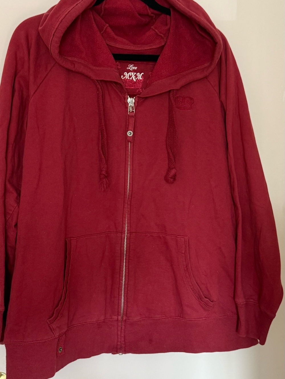 MXM Women's Burgundy Hooded Zip-Up